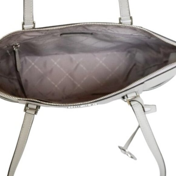 NWT- Michael Kors "Charlotte" Monogram Tote Bag  Color: Aluminum W/Dust Bag - Picture 8 of 11